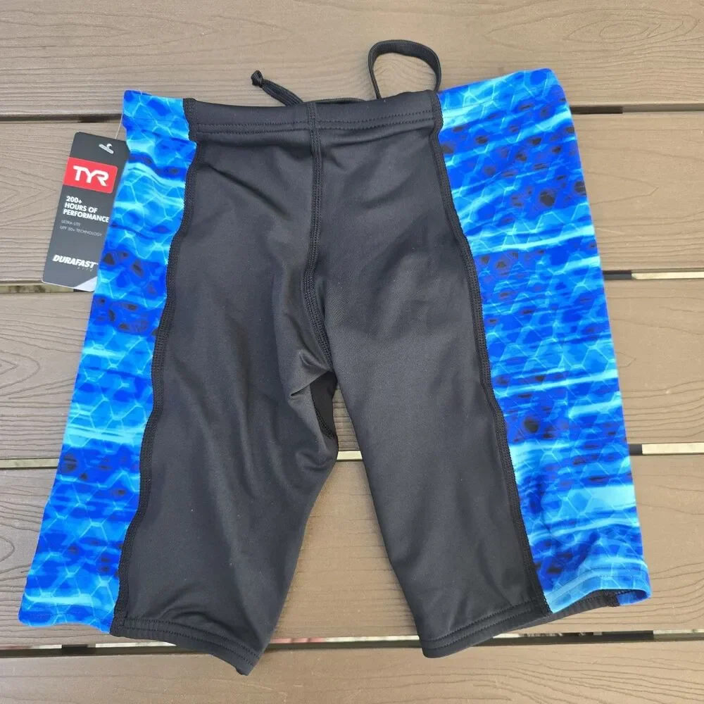 TYR Youth Boy's Durafast Lite Blue Castaway Splice Jammer Sz 26 NEW